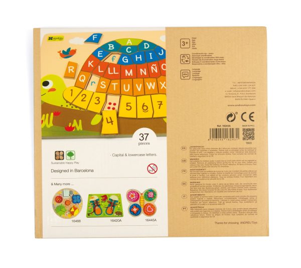Wooden alphabet and number puzzle - Turtle - Image 2