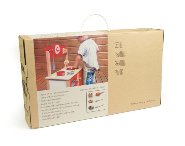 6 piece wooden play kitchen. - Image 3