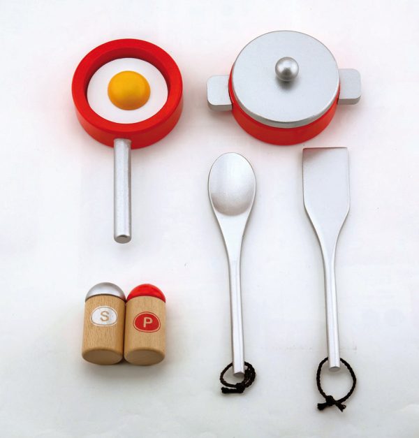 6 piece wooden play kitchen. - Image 12
