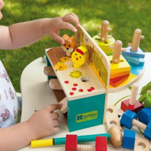 Hit and jump animals wooden toy.