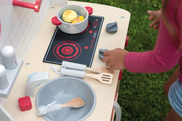 8 piece Red wooden play kitchen. - Image 10