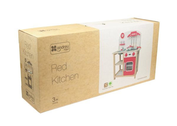 8 piece Red wooden play kitchen. - Image 3