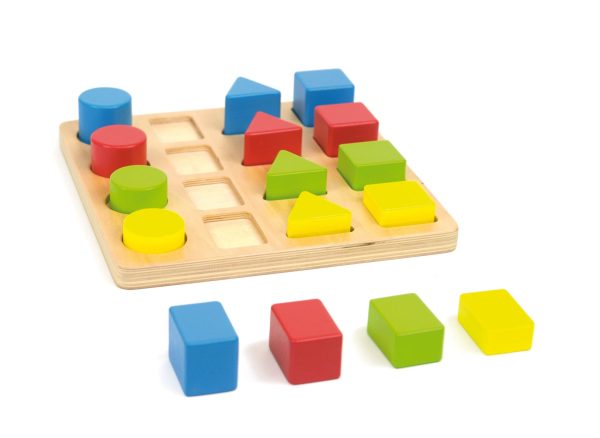 4 Geo Shapes - Wooden toy puzzle. - Image 5