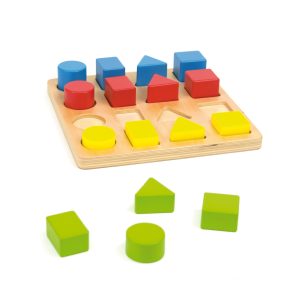 4 Geo Shapes - Wooden toy puzzle.