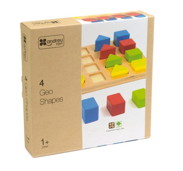 4 Geo Shapes - Wooden toy puzzle. - Image 4