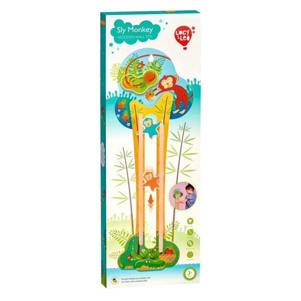 Sly monkey - wooden wall toy - Image 2