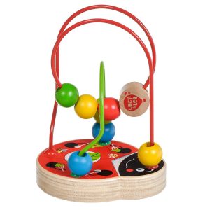 Ladybird wooden toy bead maze