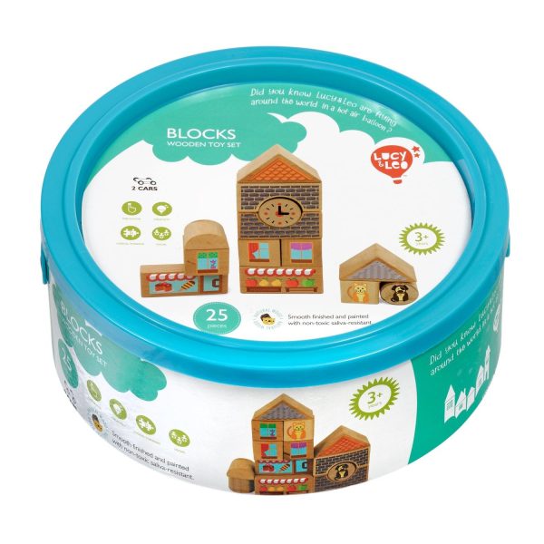 Mixed blocks - 25 piece wooden toy set - Image 3