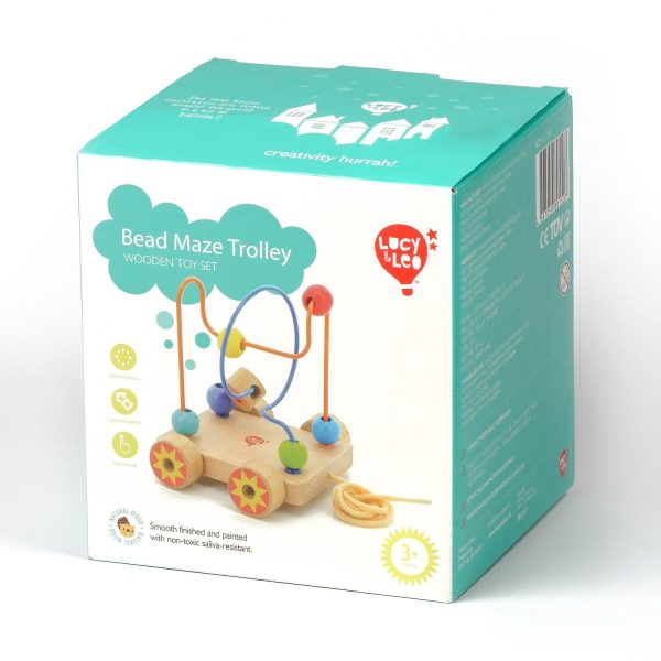 Pull along bead maze - Wooden toy. - Image 2
