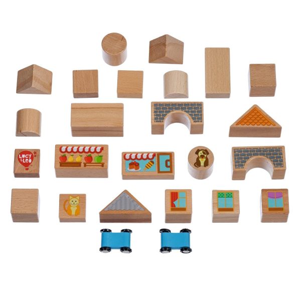 Mixed blocks - 25 piece wooden toy set - Image 4