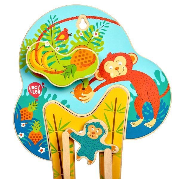 Sly monkey - wooden wall toy - Image 3