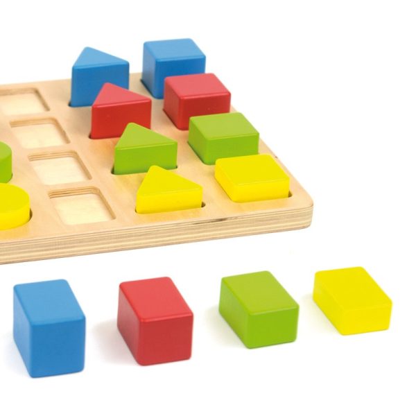 4 Geo Shapes - Wooden toy puzzle. - Image 2