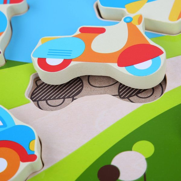 Wooden toy puzzle - Vehicles - Image 2
