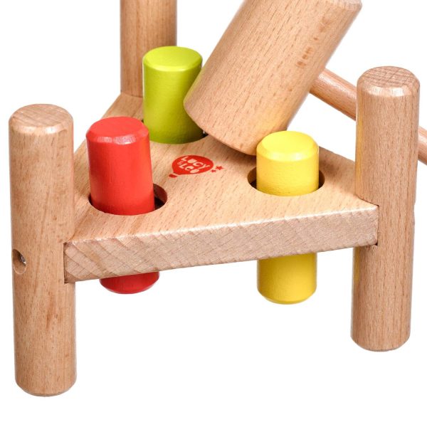 Hammer and peg knocker triangle wooden toy - Image 4