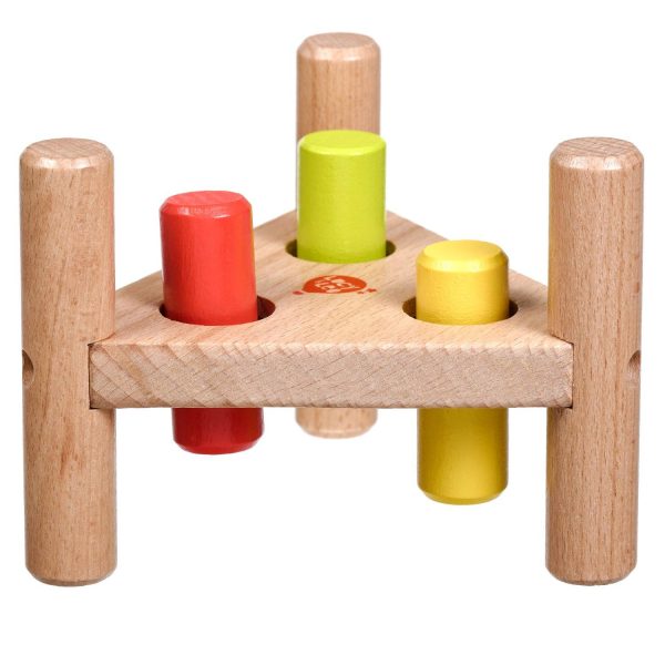 Hammer and peg knocker triangle wooden toy - Image 5