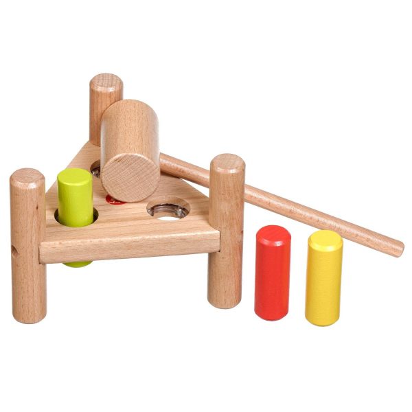 Hammer and peg knocker triangle wooden toy - Image 6