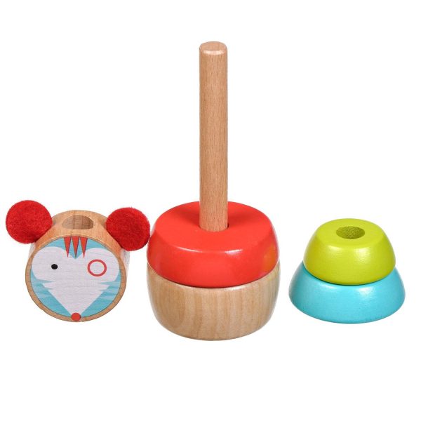 Wooden stacking toy - Colourful mouse - Image 6