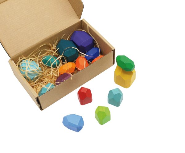 Wooden stacking stone toy -16 pieces. - Image 3