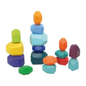 Wooden stacking stone toy -16 pieces.