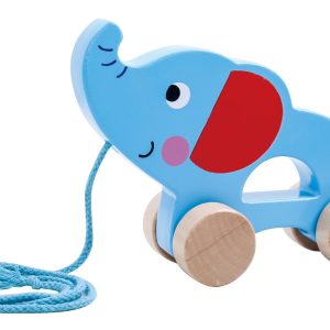 Pull along wooden Elephant toy.