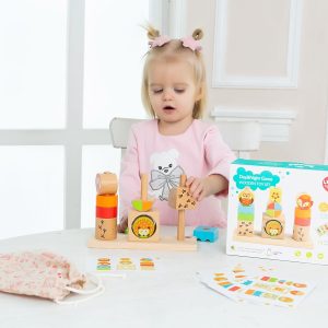 Day and night game wooden toy set