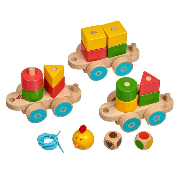 Wooden little chick train - Educational toy - Image 9